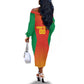 Afro Basketball Custom Madagascar Off The Shoulder Long Sleeve Dress Come On Angel Manzano - African Pride