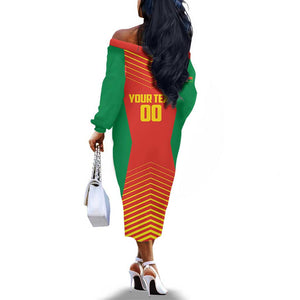 Afro Basketball Custom Madagascar Off The Shoulder Long Sleeve Dress Come On Angel Manzano - African Pride