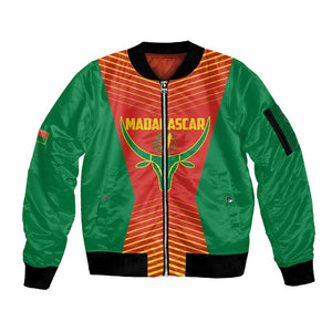 Afro Basketball Custom Madagascar Sleeve Zip Bomber Jacket Come On Angel Manzano - African Pride