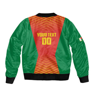 Afro Basketball Custom Madagascar Sleeve Zip Bomber Jacket Come On Angel Manzano - African Pride