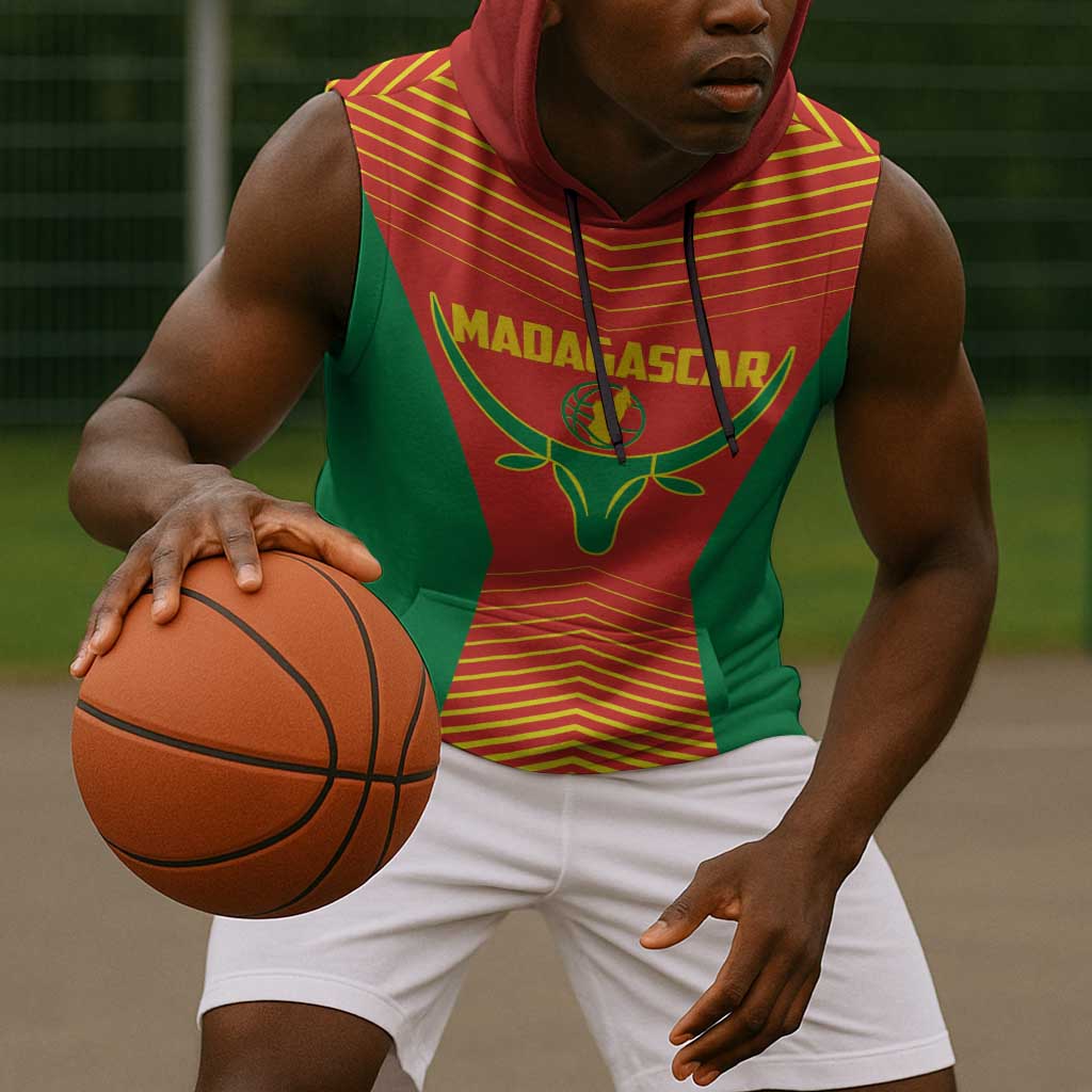 Afro Basketball Custom Madagascar Sleeveless Hoodie Come On Angel Manzano - African Pride