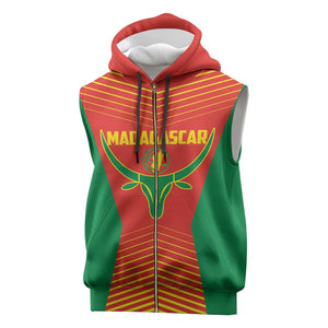 Afro Basketball Custom Madagascar Sleeveless Zip Hoodie Come On Angel Manzano - African Pride