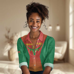 Afro Basketball Custom Madagascar Women Casual Shirt Come On Angel Manzano - African Pride