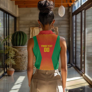 Afro Basketball Custom Madagascar Women Sleeveless Polo Shirt Come On Angel Manzano - African Pride