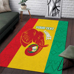 Afro Basketball Custom Guinea Area Rug Syli Nationale African Pattern - African Pride