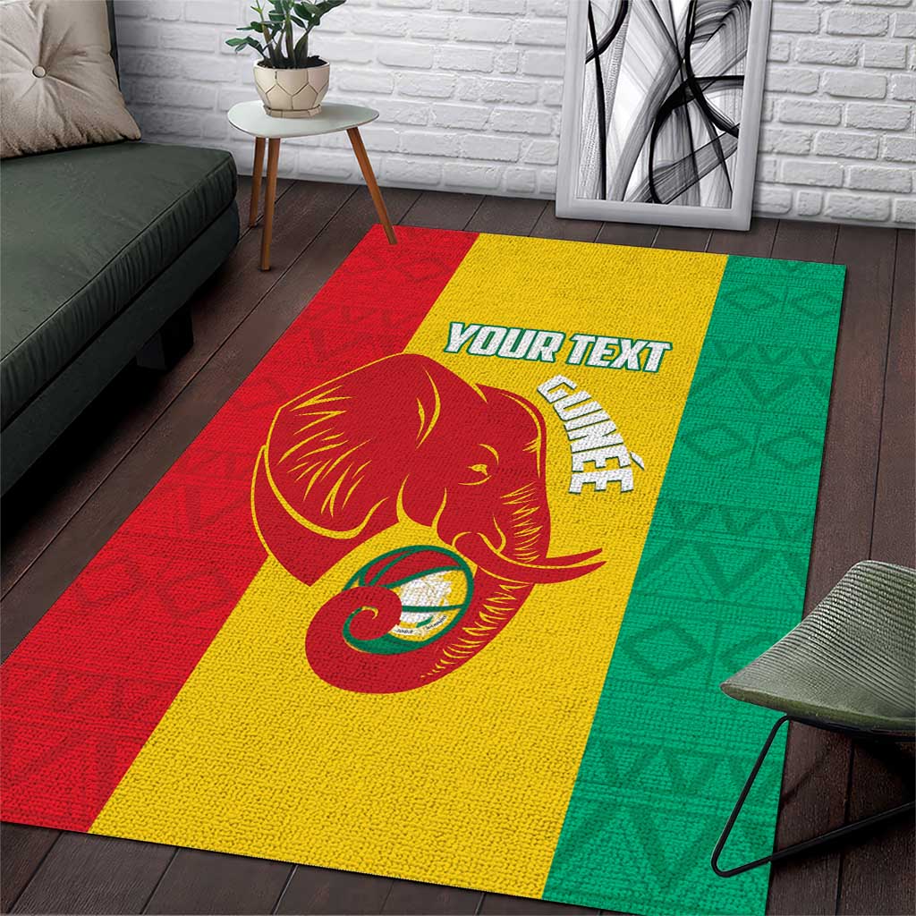 Afro Basketball Custom Guinea Area Rug Syli Nationale African Pattern - African Pride