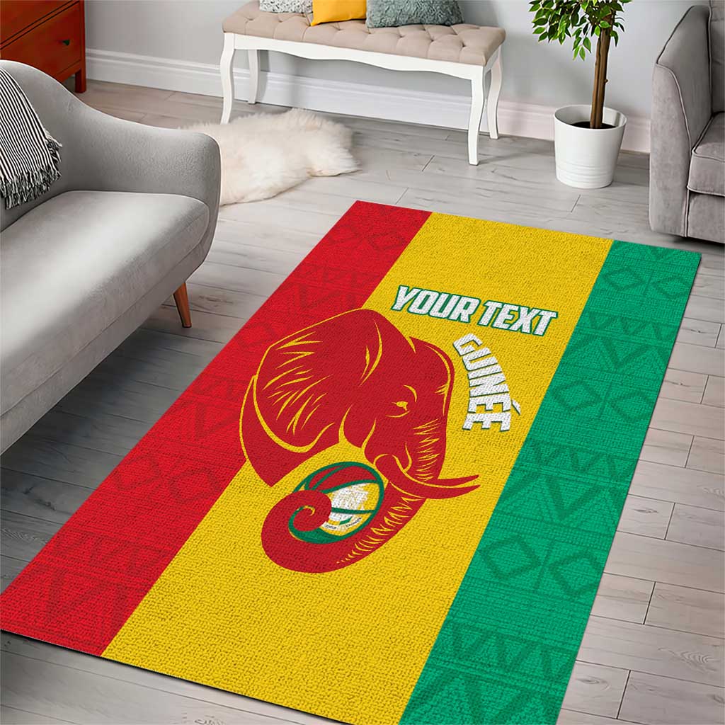 Afro Basketball Custom Guinea Area Rug Syli Nationale African Pattern - African Pride