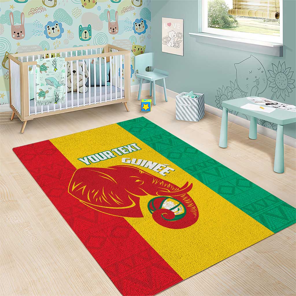 Afro Basketball Custom Guinea Area Rug Syli Nationale African Pattern - African Pride