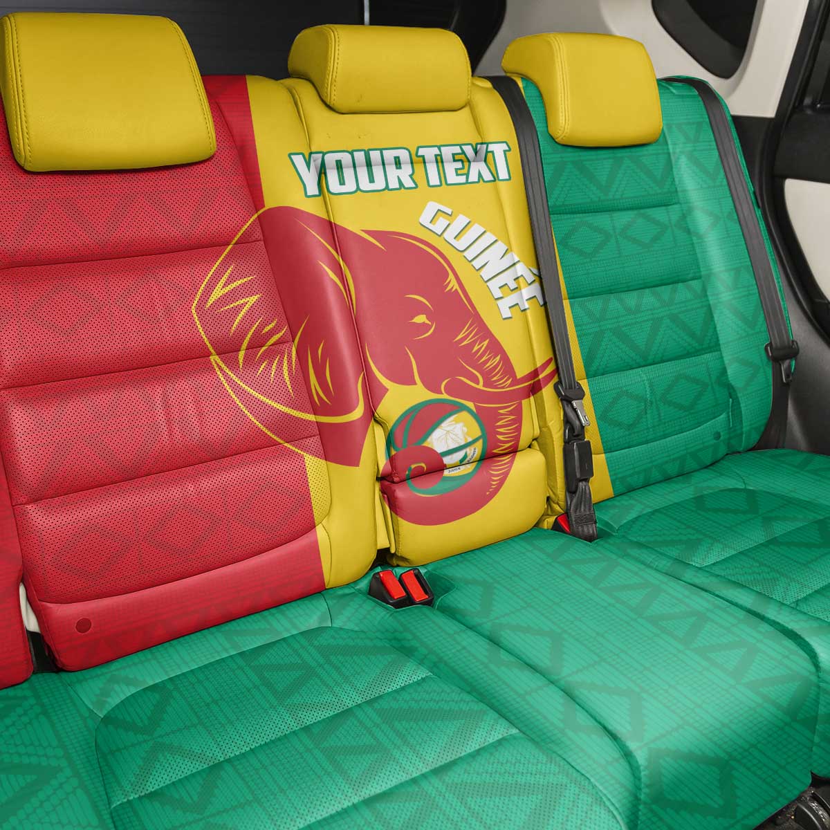 Afro Basketball Custom Guinea Back Car Seat Cover Syli Nationale African Pattern - African Pride