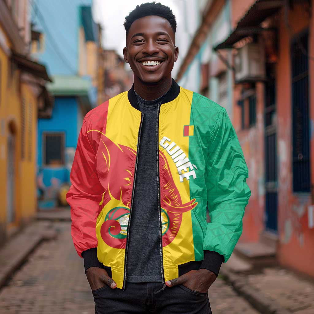 Afro Basketball Custom Guinea Bomber Jacket Syli Nationale African Pattern - African Pride