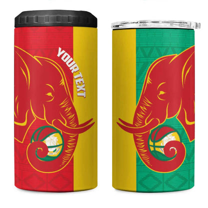 Afro Basketball Custom Guinea 4 in 1 Can Cooler Tumbler Syli Nationale African Pattern - African Pride