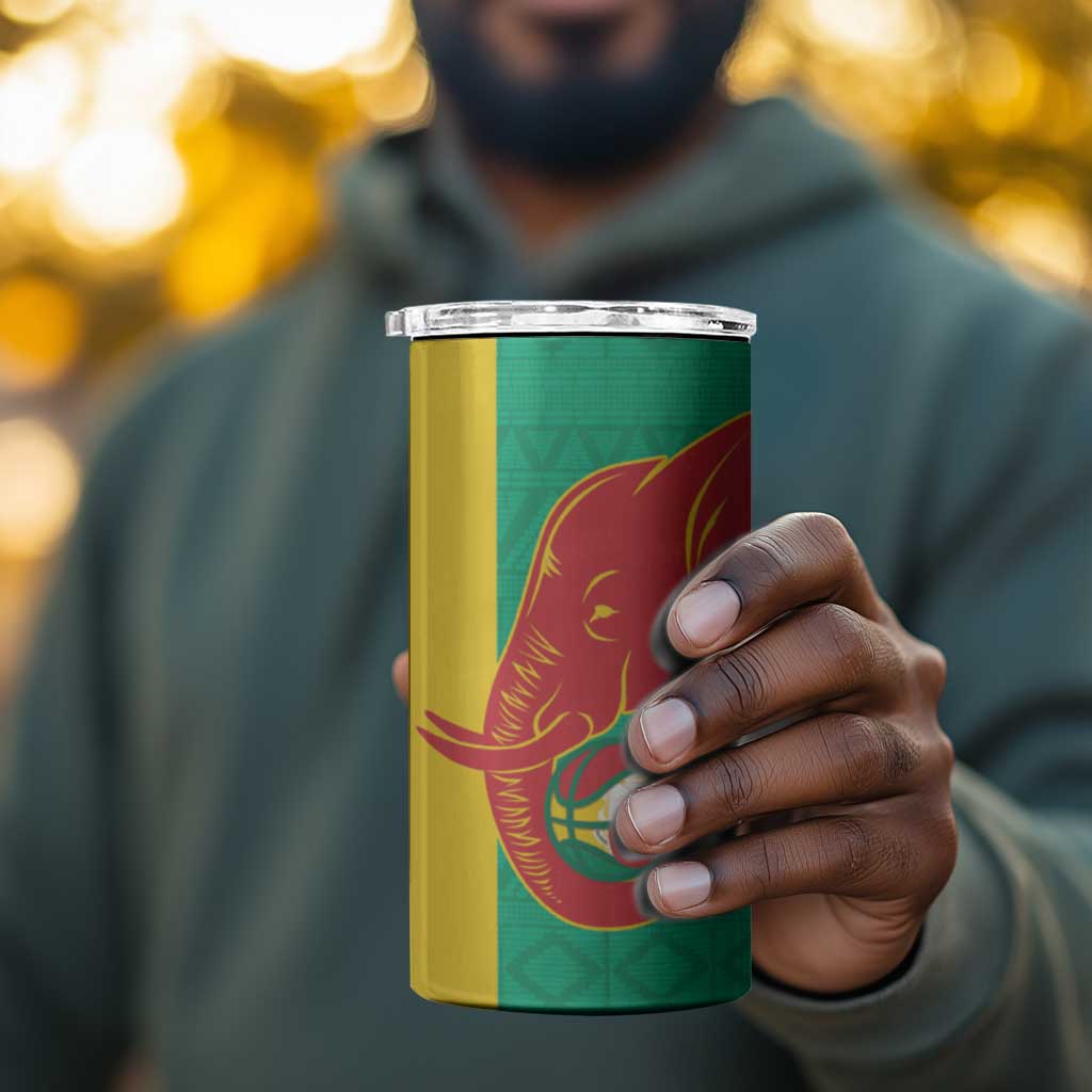 Afro Basketball Custom Guinea 4 in 1 Can Cooler Tumbler Syli Nationale African Pattern - African Pride