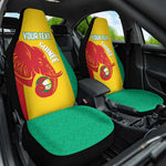 Afro Basketball Custom Guinea Car Seat Cover Syli Nationale African Pattern - African Pride