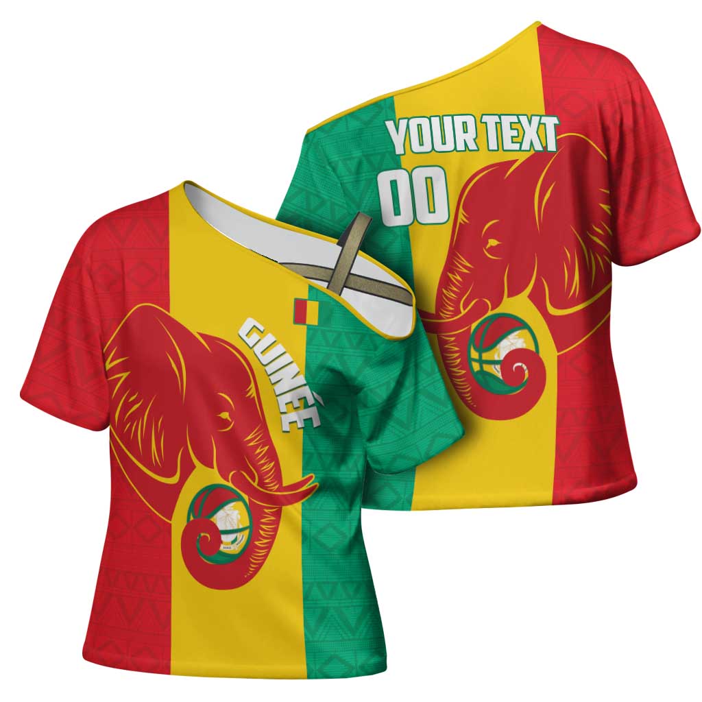 Guinea Basketball Custom Cross Shoulder Shirt Syli Nationale African Pattern