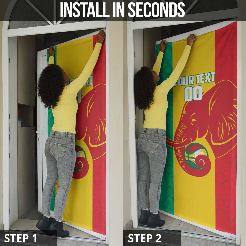 Guinea Basketball Custom Door Cover Syli Nationale African Pattern