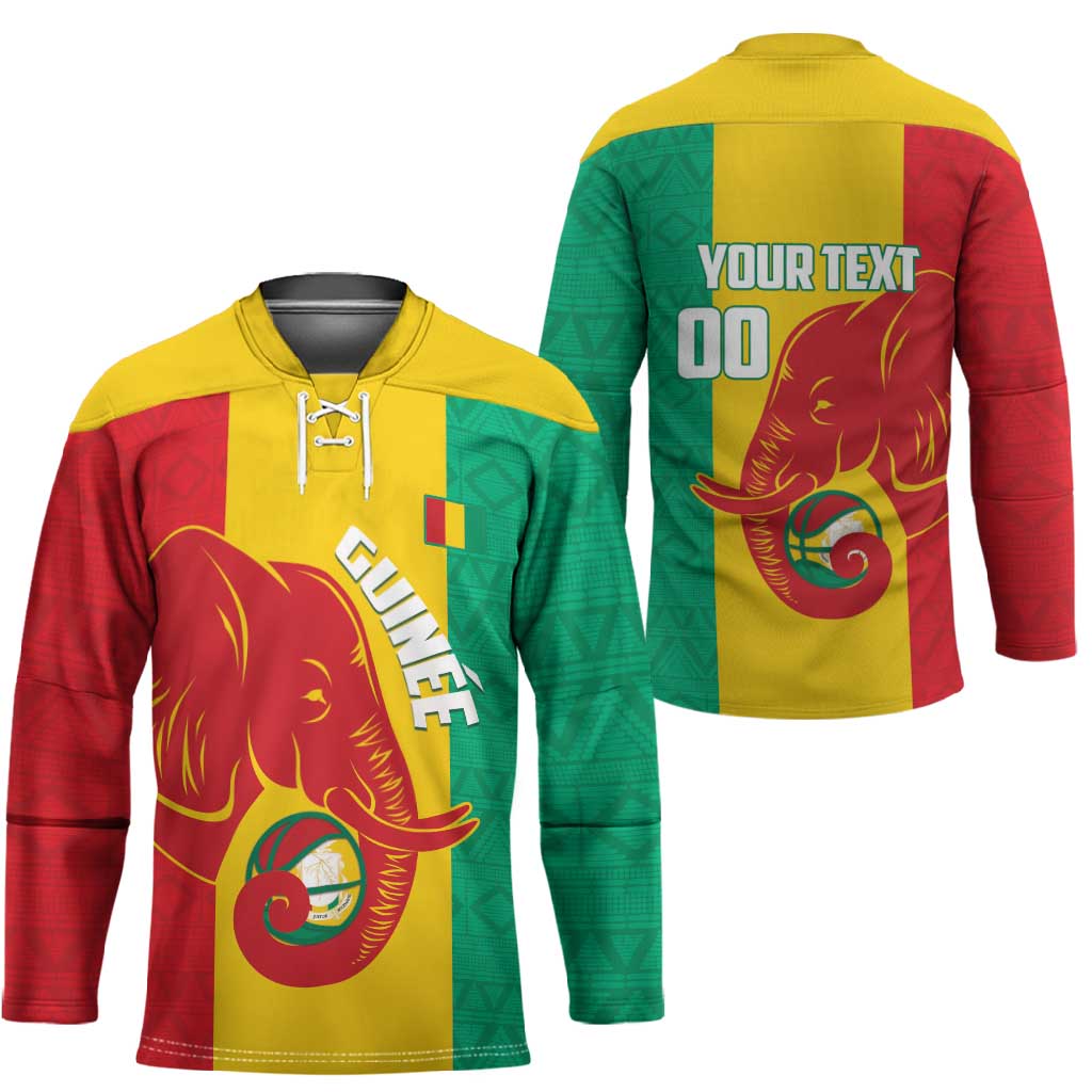 Guinea Basketball Custom Hockey Jersey Syli Nationale African Pattern