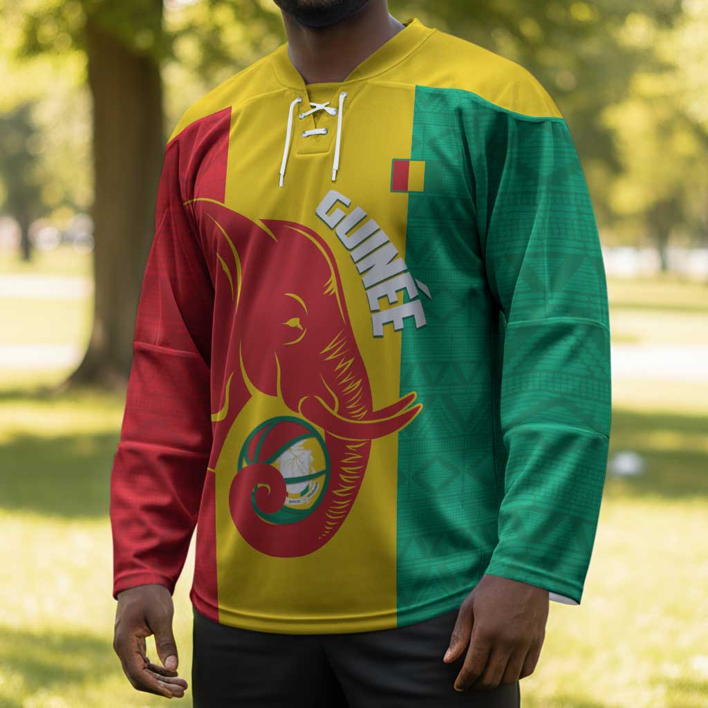 Guinea Basketball Custom Hockey Jersey Syli Nationale African Pattern