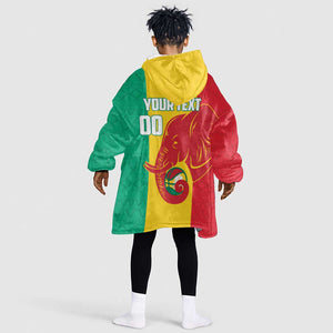 Afro Basketball Custom Guinea Kid Wearable Blanket Hoodie Syli Nationale African Pattern - African Pride