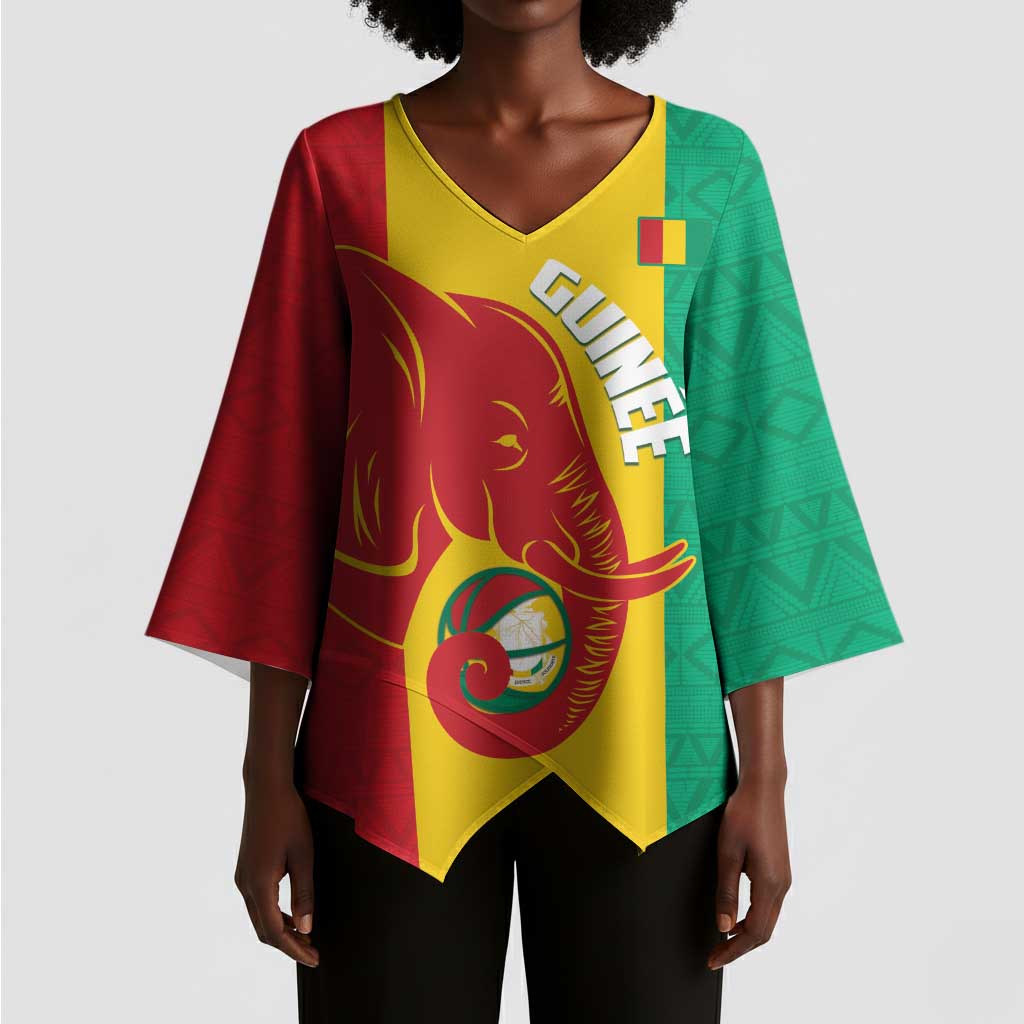Guinea Basketball Custom Kimono Sleeve Blouse Syli Nationale African Pattern
