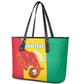 Afro Basketball Custom Guinea Leather Tote Bag Syli Nationale African Pattern - African Pride