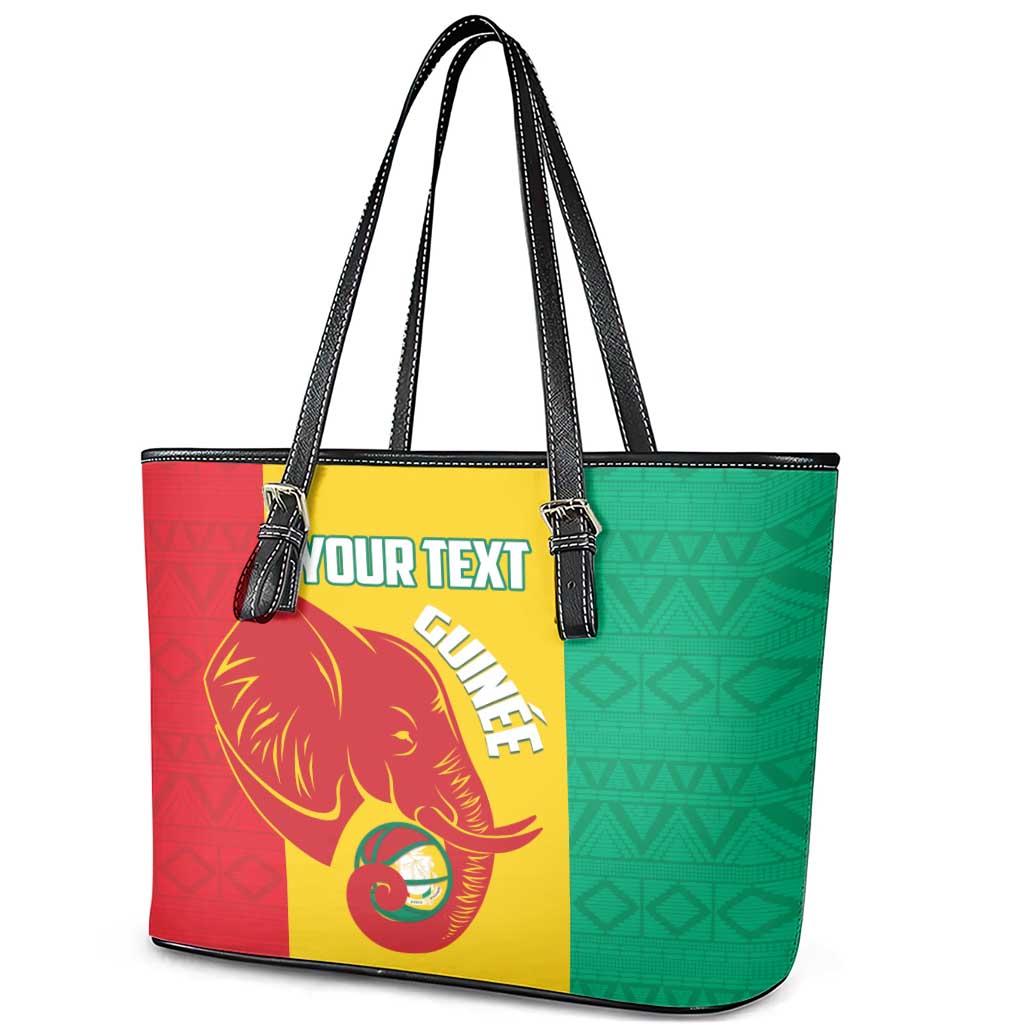 Afro Basketball Custom Guinea Leather Tote Bag Syli Nationale African Pattern - African Pride