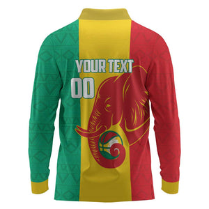 Afro Basketball Custom Guinea Long Sleeve Polo Shirt Syli Nationale African Pattern - African Pride