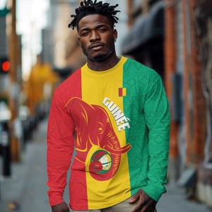 Afro Basketball Custom Guinea Long Sleeve Shirt Syli Nationale African Pattern - African Pride