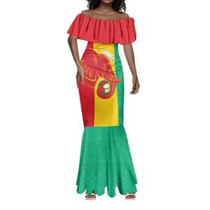 Afro Basketball Custom Guinea Mermaid Dress Syli Nationale African Pattern - African Pride