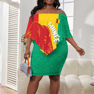 Afro Basketball Custom Guinea Off Shoulder Short Dress Syli Nationale African Pattern - African Pride