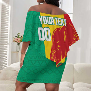 Afro Basketball Custom Guinea Off Shoulder Short Dress Syli Nationale African Pattern - African Pride