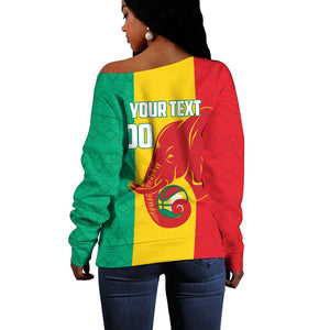 Afro Basketball Custom Guinea Off Shoulder Sweater Syli Nationale African Pattern - African Pride