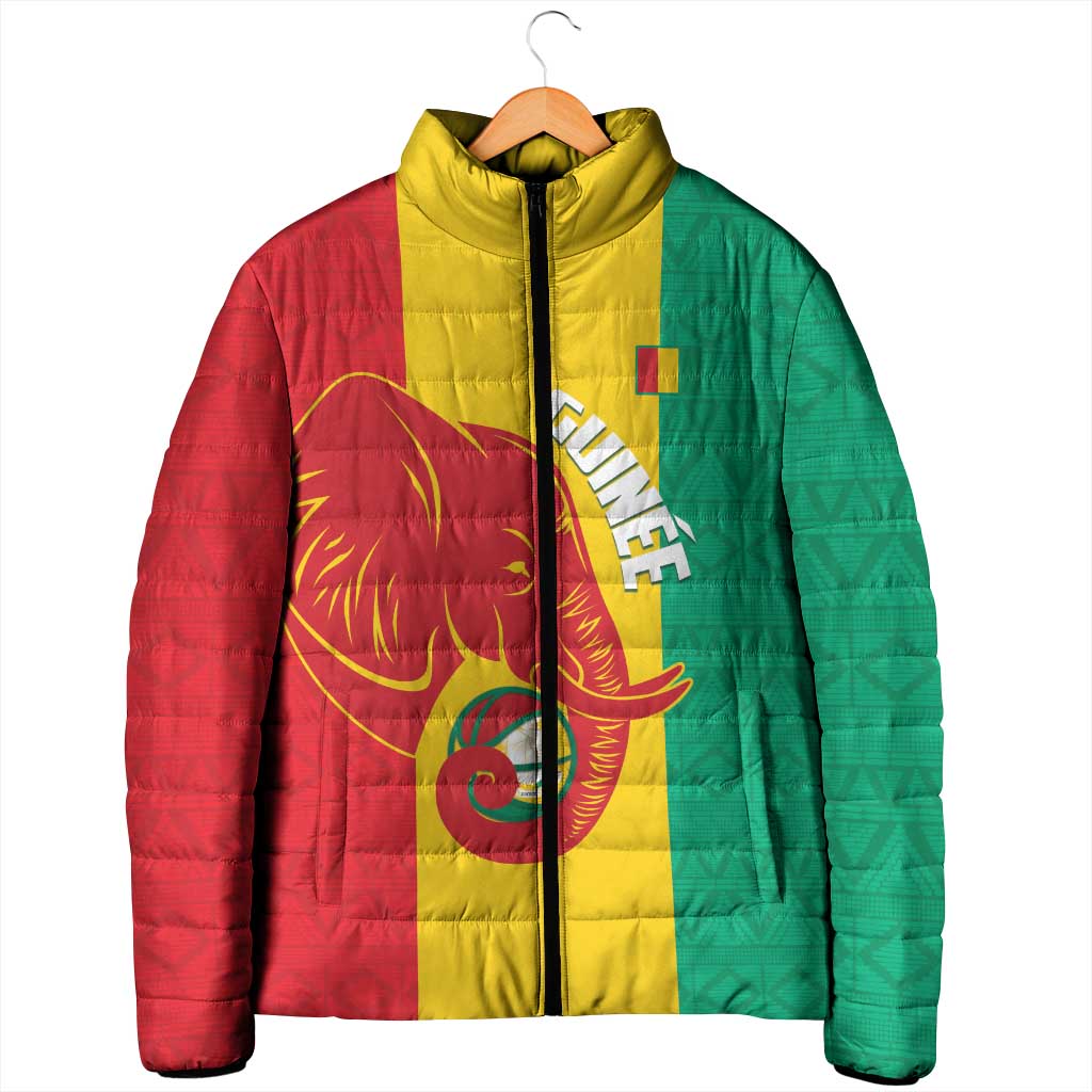 Guinea Basketball Custom Padded Jacket Syli Nationale African Pattern