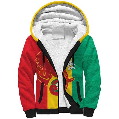 Afro Basketball Custom Guinea Sherpa Hoodie Syli Nationale African Pattern - African Pride