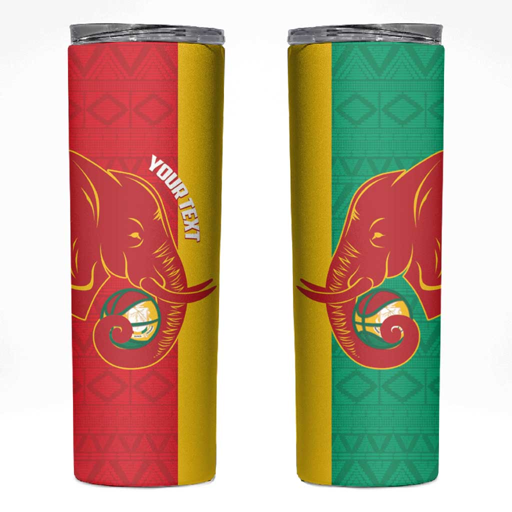 Afro Basketball Custom Guinea Skinny Tumbler Syli Nationale African Pattern - African Pride
