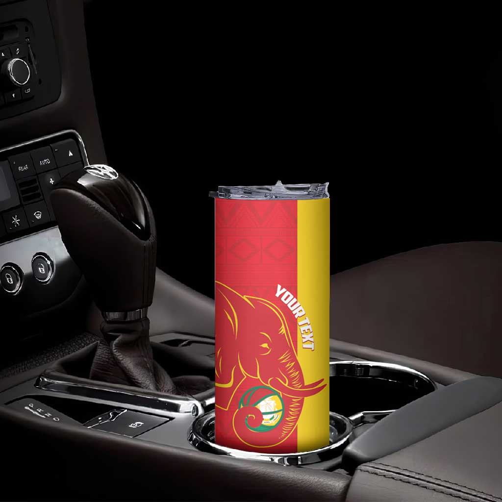 Afro Basketball Custom Guinea Skinny Tumbler Syli Nationale African Pattern - African Pride
