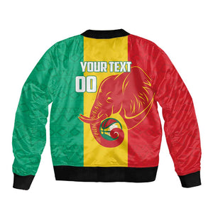 Afro Basketball Custom Guinea Sleeve Zip Bomber Jacket Syli Nationale African Pattern - African Pride