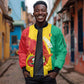 Afro Basketball Custom Guinea Sleeve Zip Bomber Jacket Syli Nationale African Pattern - African Pride