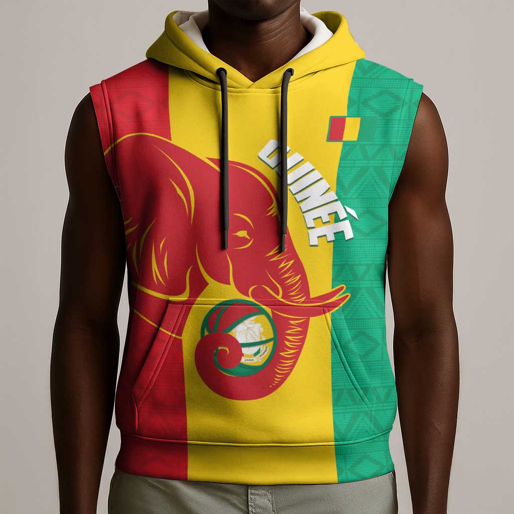 Afro Basketball Custom Guinea Sleeveless Hoodie Syli Nationale African Pattern - African Pride