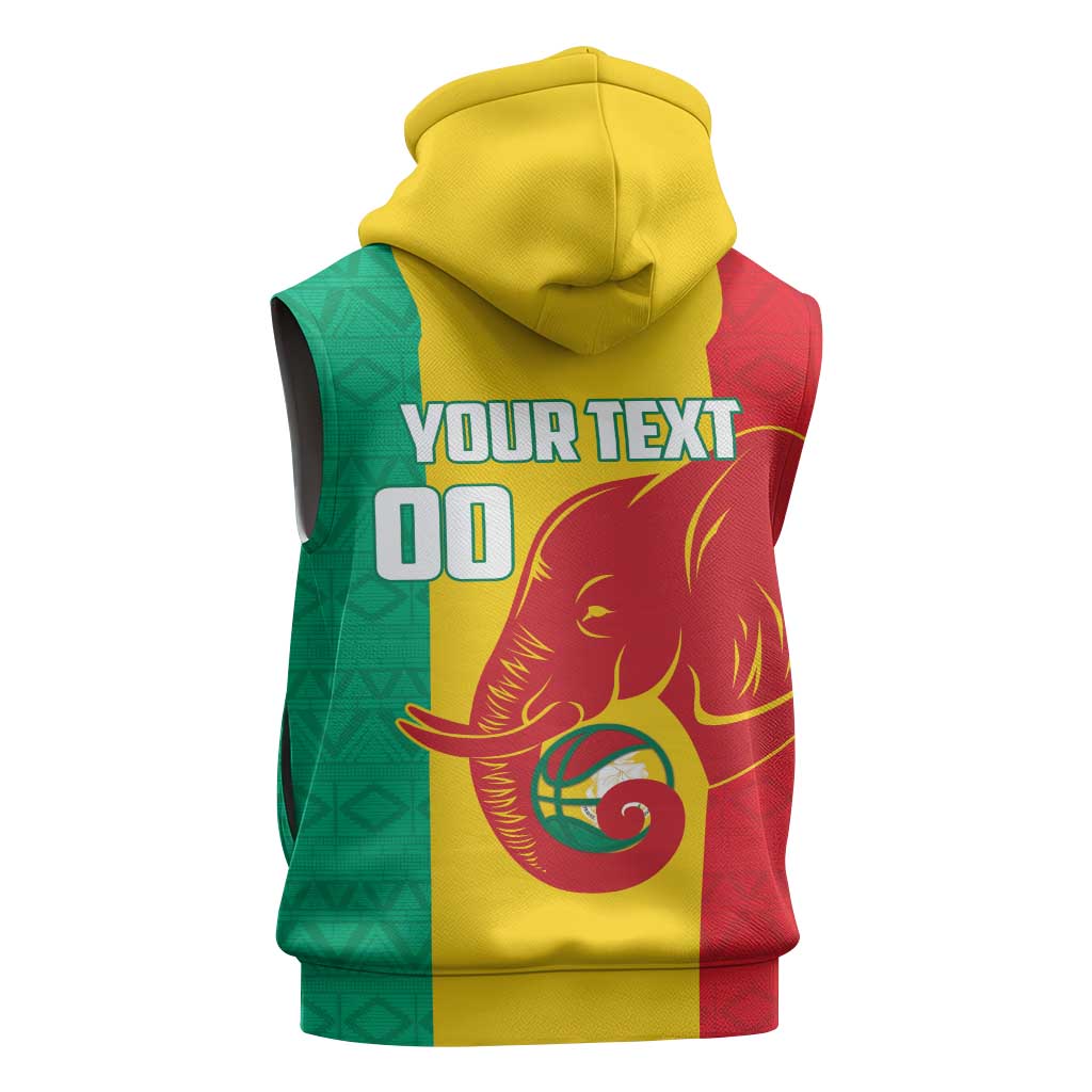Afro Basketball Custom Guinea Sleeveless Zip Hoodie Syli Nationale African Pattern - African Pride