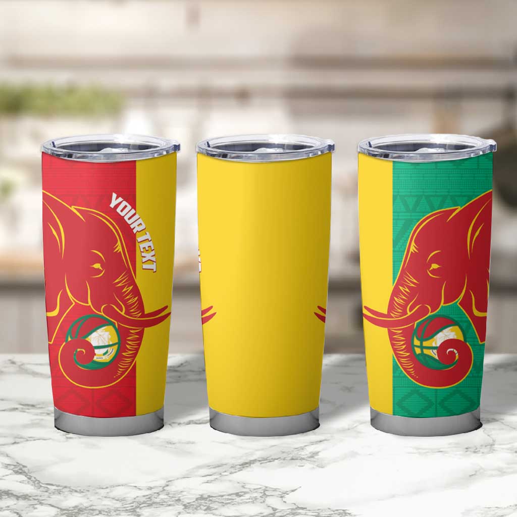Afro Basketball Custom Guinea Tumbler Cup Syli Nationale African Pattern - African Pride