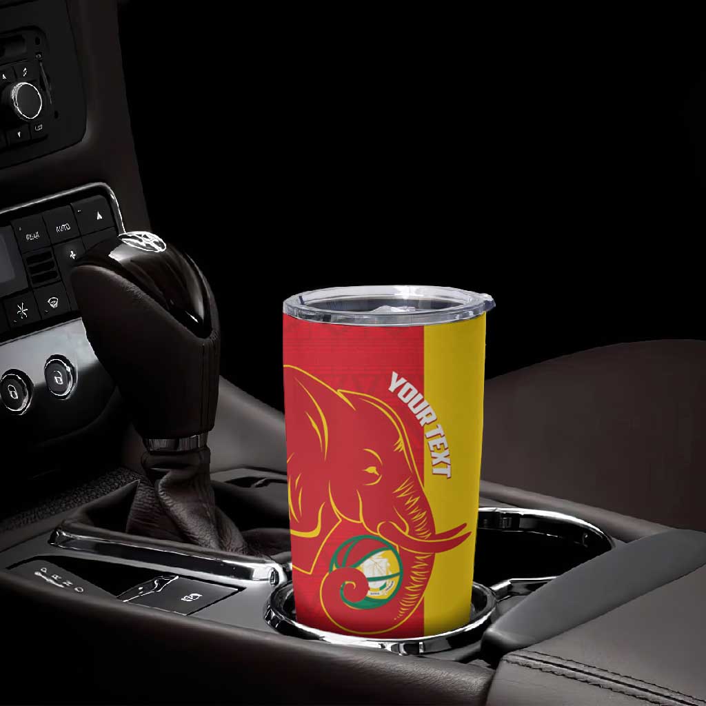 Afro Basketball Custom Guinea Tumbler Cup Syli Nationale African Pattern - African Pride