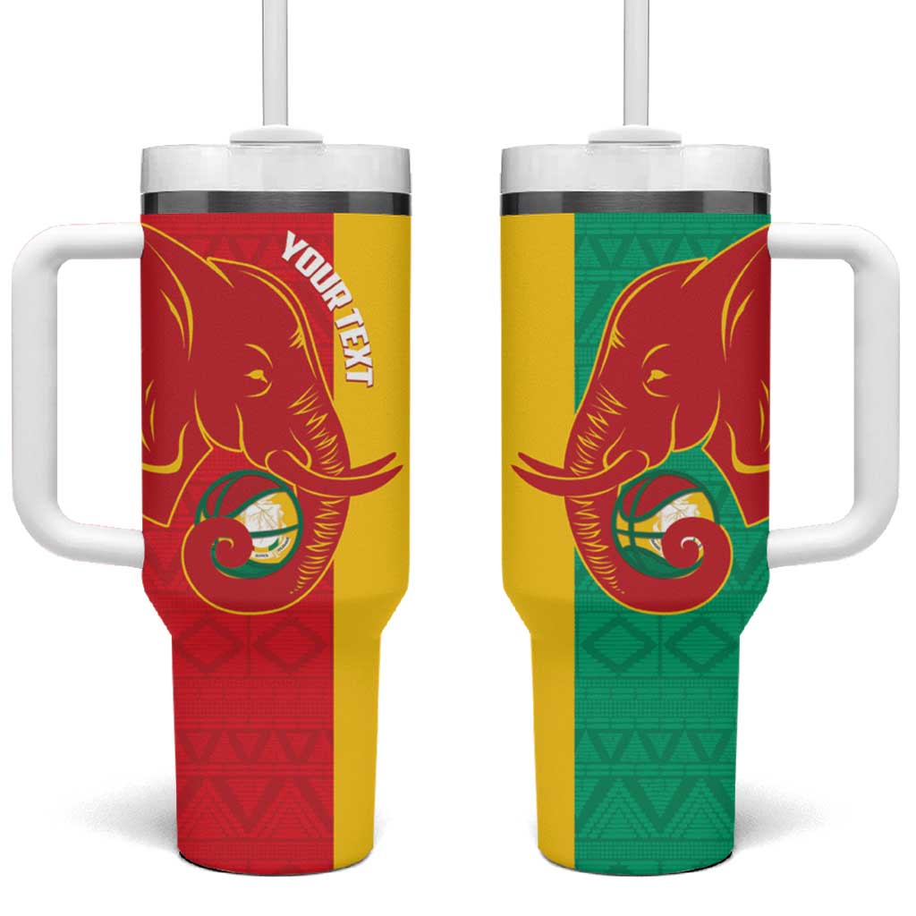Afro Basketball Custom Guinea Tumbler With Handle Syli Nationale African Pattern - African Pride