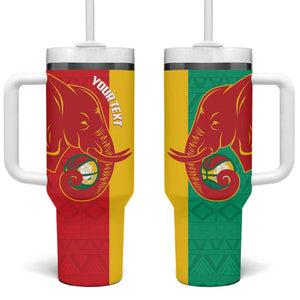 Afro Basketball Custom Guinea Tumbler With Handle Syli Nationale African Pattern - African Pride