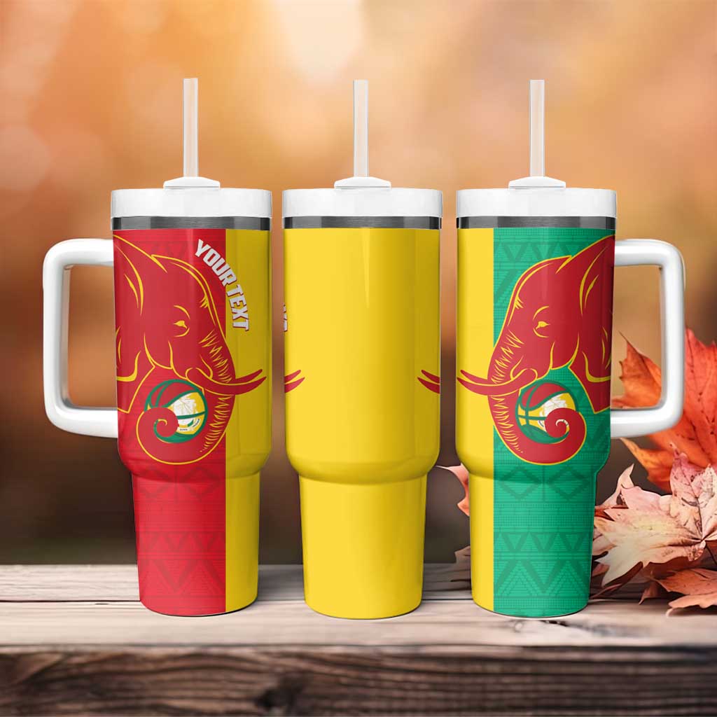 Afro Basketball Custom Guinea Tumbler With Handle Syli Nationale African Pattern - African Pride