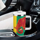 Afro Basketball Custom Guinea Tumbler With Handle Syli Nationale African Pattern - African Pride