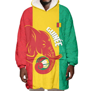 Afro Basketball Custom Guinea Wearable Blanket Hoodie Syli Nationale African Pattern - African Pride
