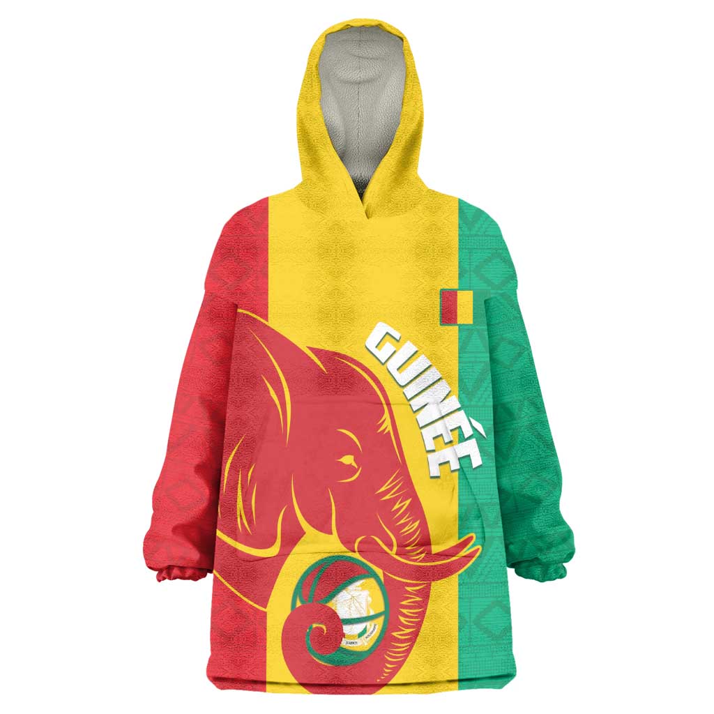 Afro Basketball Custom Guinea Wearable Blanket Hoodie Syli Nationale African Pattern - African Pride