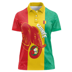 Afro Basketball Custom Guinea Women Polo Shirt Syli Nationale African Pattern - African Pride