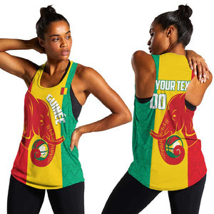 Afro Basketball Custom Guinea Women Racerback Tank Syli Nationale African Pattern - African Pride