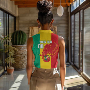 Afro Basketball Custom Guinea Women Sleeveless Polo Shirt Syli Nationale African Pattern - African Pride